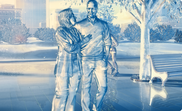 Image of couple walking in park