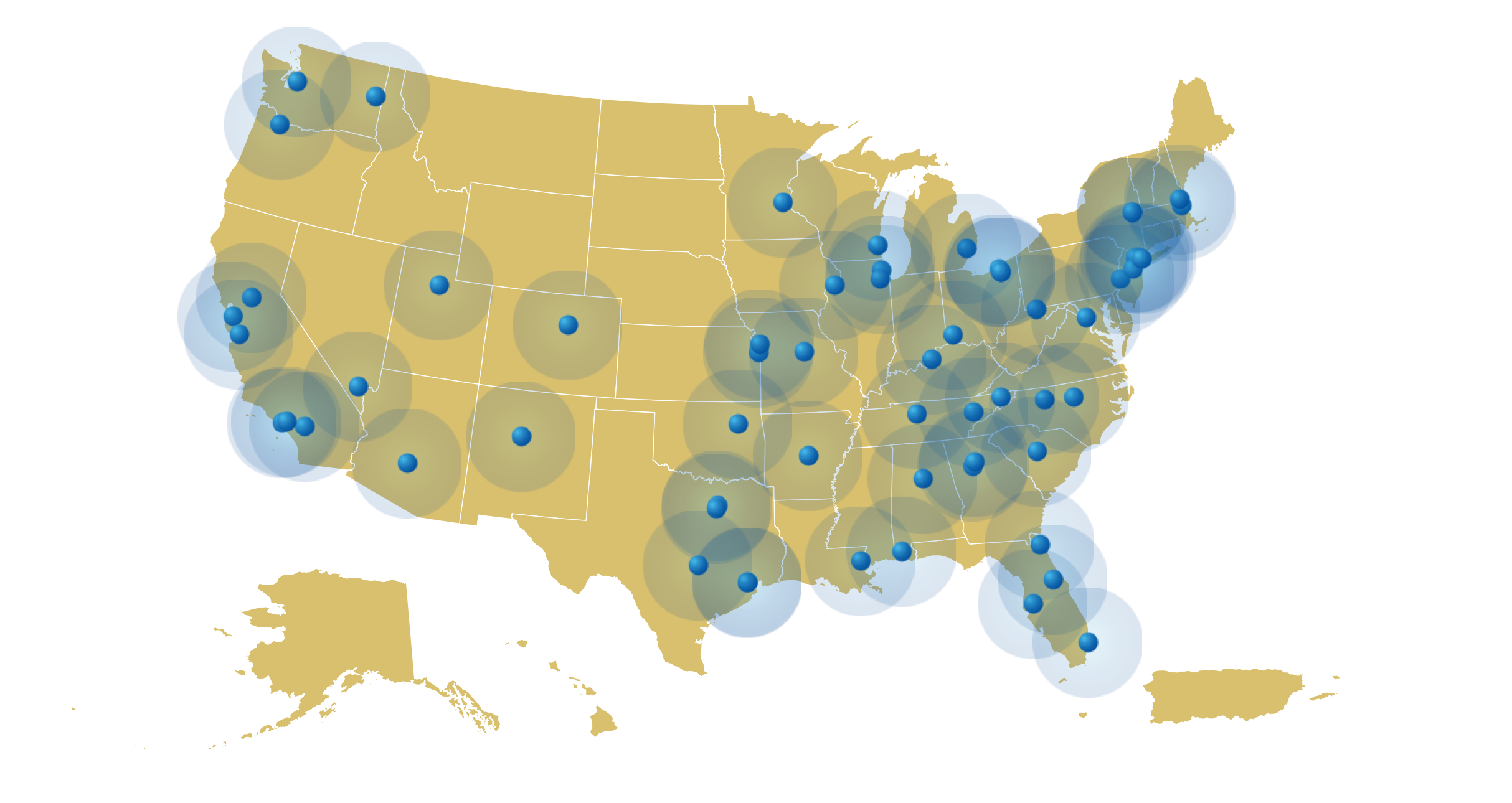 Manufacturing sites graphic